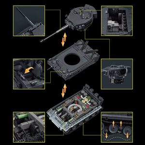 Staudinger N° Modèle de char lourd allemand Tiger 1322 en blocs de construction, jouet éducatif pour enfants et garçons, assemblage de la Seconde Guerre mondiale - Product Image 5