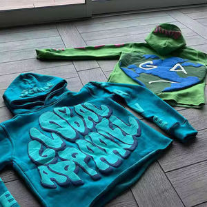 Vente en gros Fabricant Hoodie Homme Streetwear Décontracté Oversize en Molleton 100% Coton avec Cordons de poche, Bords coupés et Ourlet brut, Coupe classique - Product Image 4