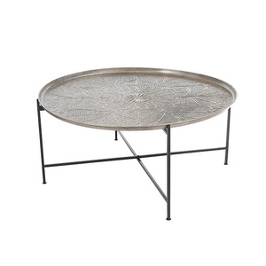 Best Arrival Elegant Golden Round Metal Accent Coffee <b>Table</b> <b>Space</b>-<b>Saving</b> Decorative <b>Table</b> for Living Room - Product Image 6