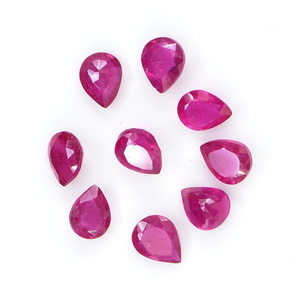Rubíes naturales de Bangkok calibrados en forma de pera de 6x7 mm, piedra preciosa de rubí facetada natural suelta para la fabricación de joyas, lista para usar. - Product Image 3