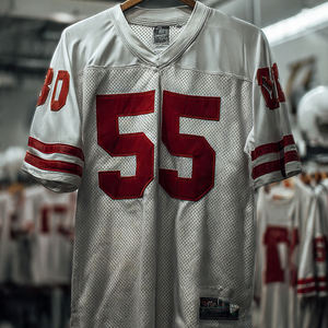 Maillot de football américain d'entraînement imprimé pour homme, col en V, haut de sport - Product Image 1