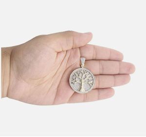 Colgante Espiritual Medallón Árbol de la Vida de Plata 925 con Moissanita Iced Out, Joyería Celta, Colgante HipHop Inspirado en la Herencia - Product Image 4