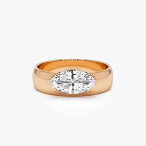 Anillo de compromiso clásico con diamante Marquise de 1 quilate, engaste de oro amarillo, joyería fina para mujer - Product Image 3