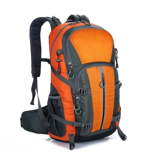 Orange <b>Nylon</b> Travel Backpack 30 40L Large Capacity Lightweight Outdoor <b>Bag</b> Unisex with Adjustable <b>Shoulder</b> Straps Zipper Pockets - Product Image 1