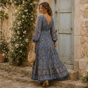 Robe en rayonne tissée de style bohème, légère, respirante et anti-boulochage pour femme - Product Image 2