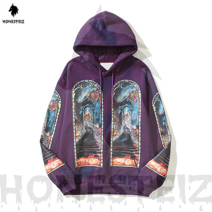 เสื้อฮู้ดดี้ผ้าฝ้ายฟลีซเทอร์รี่ขนาดใหญ่พิเศษแบบกำหนดเองจากผู้ผลิต พิมพ์ลายพัฟฟ์แบบสโตนวอช ดีไซน์คุณภาพสูง น้ำหนักมาก เหมาะสำหรับทั้งชายและหญิง - Product Image 1