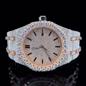 High End Moissanite Diamond Quartz Watch Men Bling Iced Out Hip Hop Luxury Fashion Watch Hip Hop Style Wristwatch - Product Image 1