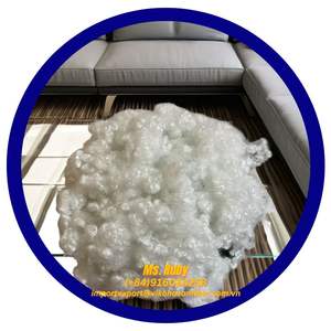 Fibra de Poliéster Virgen Reciclada Siliconizada Conjugada Blanca HCS 15D de Alta Calidad para Relleno de Almohadas y Sofás - Product Image 2