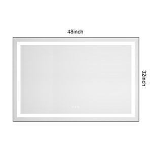 Specchio LED da Bagno 48 X 32 Pollici con Illuminazione Frontale e Posteriore, Montaggio a Parete, Cornice in Alluminio, Antiappannamento, Memoria, 3 Anni di Garanzia - Product Image 6