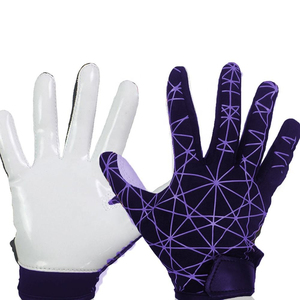 Full Finger Racing Gloves With Purple Geometric Print Non-Slip <b>Hook</b> And Loop Closure Unisex Outdoor Riding Gloves - Product Image 4