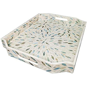 Plateau artisanal classique en osier incrusté pour cuisine, maison, hôtel, de qualité supérieure, artisanat indien. - Product Image 6