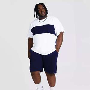Ensemble court pour homme en coton premium respirant, t-shirt et short assortis, coupe classique, tenue décontractée pour l'été et le quotidien - Product Image 2