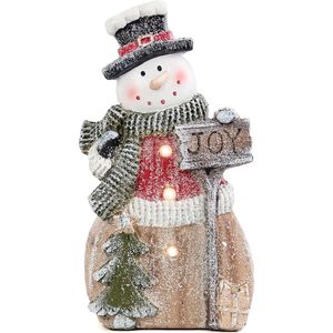Statua di Pupazzo di Neve LED per Decorazione Interna, Figurina Natalizia e Giocattolo per Mensole, Librerie, Caminetti e Tavoli - Product Image 1