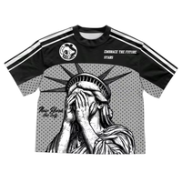 Maillot de football personnalisé à motif graphique, coupe classique, en maille tricotée, T-shirt de sport imprimé, streetwear, manches courtes, séchage rapide, 100% coton