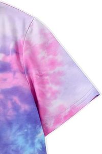 เสื้อยืดผู้หญิงสไตล์วินเทจจากปากีสถาน ลวดลาย Tie Dye ซักฟอกแบบ Beach Style คอกลม แขนสั้น เหมาะสำหรับออกกำลังกายและใส่ในช่วงฤดูร้อน - Product Image 4