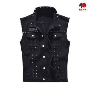Ryan Pro Gear Nouveau design Gilet en jean unisexe sans manches écologique et tendance avec logo personnalisé Conception ODM OEM - Product Image 1