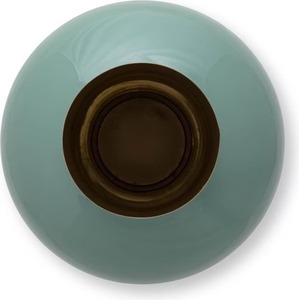 Vase de table en céramique turquoise moderne avec fleurs bleues, pièce d'art décorative pour la salle à manger - Product Image 2