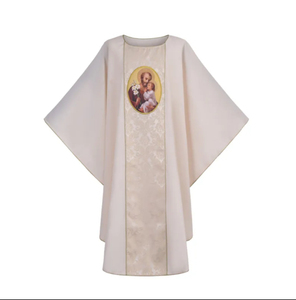 Túnicas de Clérigo de Alta Calidad al por Mayor para Coro, Túnica de Oración con Estola, Bordado Dorado, Diseño Blanco y Azul, Túnica Bordada - Product Image 1