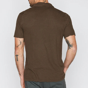 เสื้อยืด OEM ขายส่ง แบบกำหนดเองได้ ผ้าผสมสามชนิด เสื้อกอล์ฟผู้ชาย ผ้าฝ้าย ผ้าลินิน ผ้าสแปนเด็กซ์ - Product Image 4