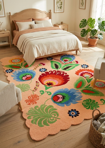 Tapis tuftés faits main sur mesure, tapis de salon avec logo, tapis palmier, tapis et carpettes tuftés de designer à motifs floraux - Product Image 3