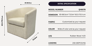 Silla con motivos modernos contemporáneos Diseño ecológico Patas de madera natural Máxima comodidad para sala de estar Uso en hoteles Hecho en Vietnam - Product Image 6