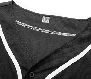 Unisex Royal <b>Blue</b> Baseball Jersey V-Neck Short Sleeve Moisture Wicking Breathable Fitted <b>Mesh</b> Button Front Sublimated Print OEM - Product Image 5
