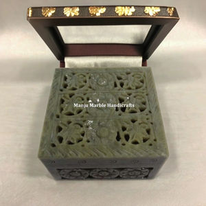 Nouveau traditionnel classique fantaisie article Top produit stéatite sculpture Jali travail boîte à bijoux avec forme de luxe pour le but de l'article cadeau - Product Image 1