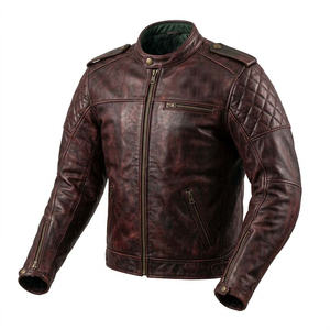 Chaqueta de Cuero con Logotipo Personalizado para Hombre, Chaqueta de Cuero PU de Lujo, Chaqueta de Motero Urbana, Chaqueta de Cuero de Manga Larga, Transpirable y Cómoda - Product Image 6