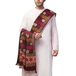 Traditional Embroidered <b>Pashmina</b> Wool <b>Shawl</b> Luxury Soft Warm Handcrafted Solid Breathable Winter Wrap for Elegant Styling - Product Image 5