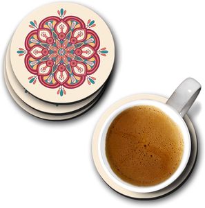 Traditional Mandala MDF Wood <b>Coasters</b> for Tea Coffee Cups <b>Table</b> Decor <b>Coaster</b> - Product Image 4