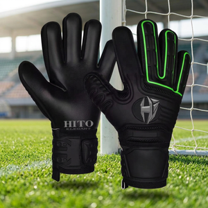 Professional Goalkeeper Gloves Black Soccer Gloves 4mm Negative Cut Goalkeeper Gloves and Latex Strap - Product Image 4