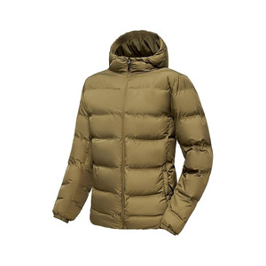 Customized High Quality Quilted <b>Canvas</b> Puffer <b>Jacket</b> Street Wear Men's Hoodie with Front Logo - Product Image 1