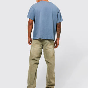 100% Cotton High Quality Oversized Boxy Fit Men Custom Logo Printed Blank T-Shirts Solid Pattern Screen Printing Men <b>Tshirts</b> - Product Image 5