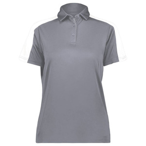 Women's Gray And Lime Green Color Blocked Polo Shirt Short Sleeve Casual Fit Quick Dry Knitted Fabric Polo Shirt For Online Sale - Product Image 4