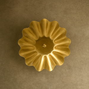 Lámpara de Techo Semi Empotrada CH, Latón Chapado en Oro Pulido, Estilo Moderno de Mediados de Siglo, con Grabado en Relieve, por Calvin Handicraft - Product Image 3