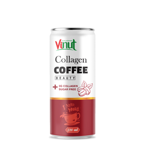 กาแฟคอลลาเจน อาราบิก้า โรบัสต้า กระป๋องอะลูมิเนียม 320 มล. VINUT แบรนด์ส่วนตัว รับผลิตแบบ OEM ODM รสช็อกโกแลต ปราศจากน้ำตาล พร้อมดื่ม - Product Image 1