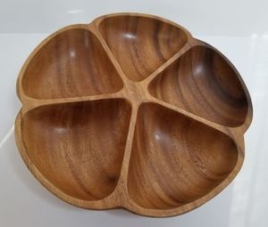 Headway Home Brown Wooden and Silver Wooden Chip and Dip Serving Tray - Product Image 2