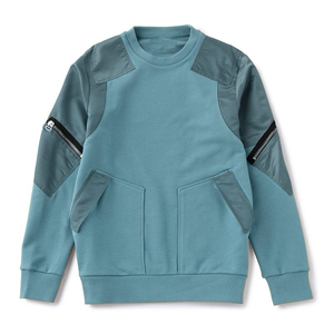 เสื้อสเวตเชิ้ตคอกลม แขนยาว สีพื้น ผ้าถัก คอตตอน ยูนิเซ็กส์ สไตล์ลำลอง ใส่ได้ทุกโอกาส ทรงปกติ มีกระเป๋า - Product Image 2