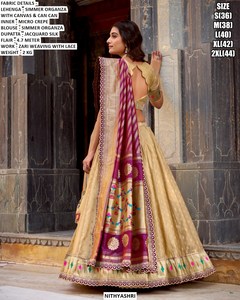 Conjunto Riwaaz Zari Flare Lehenga Choli - Elegante Vestido Largo de Organza para Bodas y Fiestas de Verano/Invierno - Product Image 4