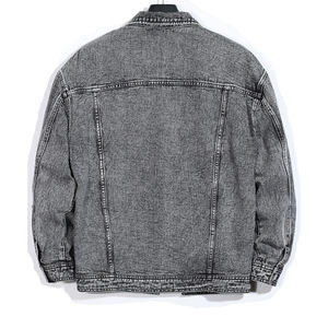 เสื้อแจ็คเก็ตยีนส์ผู้ชายทรงยาวสไตล์วินเทจ แต่งขาดๆ แบบเรียบง่าย ผ้าฝ้าย สำหรับฤดูใบไม้ร่วงและฤดูหนาว ขายส่งราคาสูง - Product Image 2