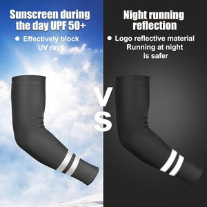 Unisex Solid Polyester Arm Sleeves UPF50+ Three-Quarter Length Sun Protection Gray <b>Black</b> <b>White</b> <b>Stripes</b> Reflective Arm Sleeves - Product Image 5