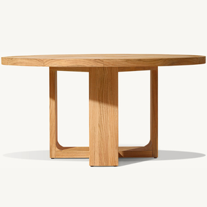 100% <b>Solid</b> <b>Wood</b> Dining <b>Table</b> with Round Shape Modern Design Customized Colors for Restaurants & Hotels - Product Image 4