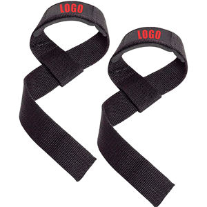 Sangles de musculation en coton pour soulevé de terre avec bandes de maintien pour les poignets, accessoires de gym, logo personnalisé - Product Image 1
