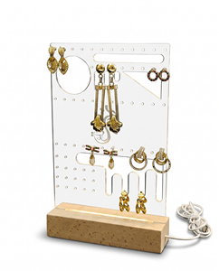 Custom Eco-Friendly LED <b>Light</b>-Accented Acrylic Jewelry Display Rack for Earrings Stand & Packaging - Product Image 1