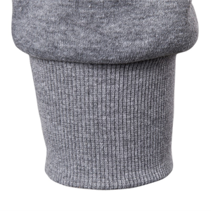Sweat-shirt à capuche zippé gris pour homme, tricoté, manches régulières, couleur unie, style automne - Product Image 3