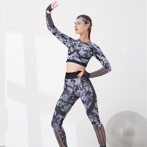 Conjunto de Yoga para Mujer, Estilo Moderno, 2 Piezas, Tallas Grandes, Ecológico, Antibacterial, Secado Rápido, Transpirable, Venta Directa de Fábrica - Product Image 6