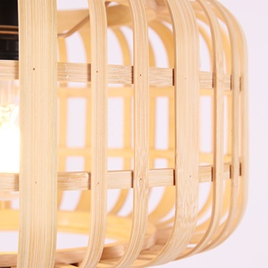 Lampada a Sospensione <span class=keywords><strong>in</strong></span> <span class=keywords><strong>Vimini</strong></span> di Bambù Intrecciato a Mano, Design Raffinato, per Arredamento Casa e Ristorante, Lampadario <span class=keywords><strong>in</strong></span> Rattan Naturale - Product Image 4