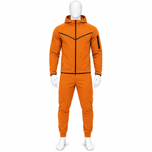 Nouvelle Collection : Ensemble de survêtement à capuche entièrement zippé, 100% Coton, style sportif, avec logo imprimé, effet délavé à l'acide, grammage lourd, en promotion - Product Image 3