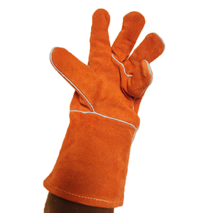 Gants de soudage en cuir de vachette pleine fleur, ignifuges, résistants à la chaleur, personnalisés pour hommes et femmes, gants de sécurité robustes - Product Image 4
