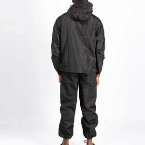 Ensemble de survêtement coupe-vent respirant avec fermeture éclair intégrale et impression de logo personnalisée, grandes tailles - Product Image 5